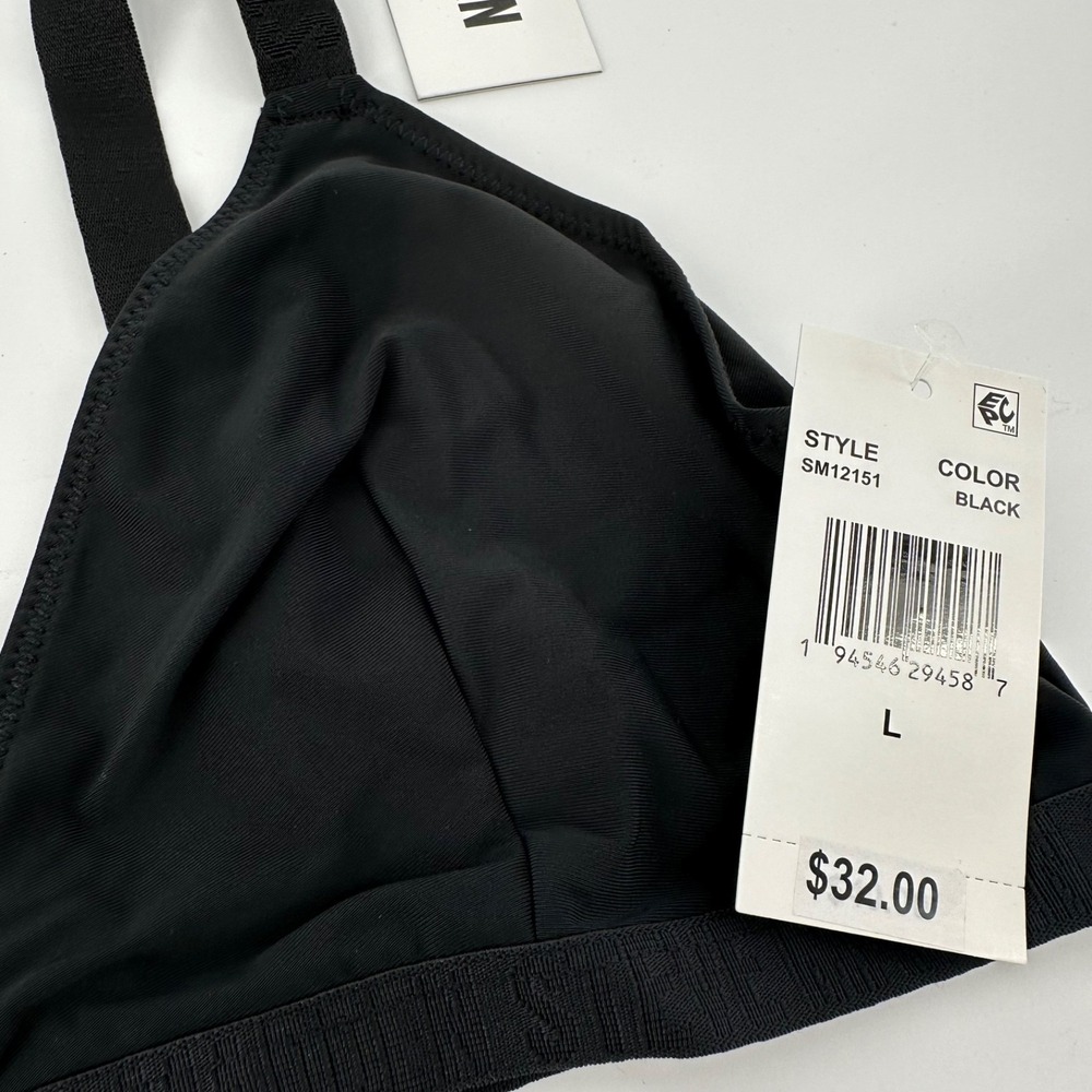 Steve Madden Bralette Top Size L Women's Black Triangle X Back NWT - Picture 4 of 5